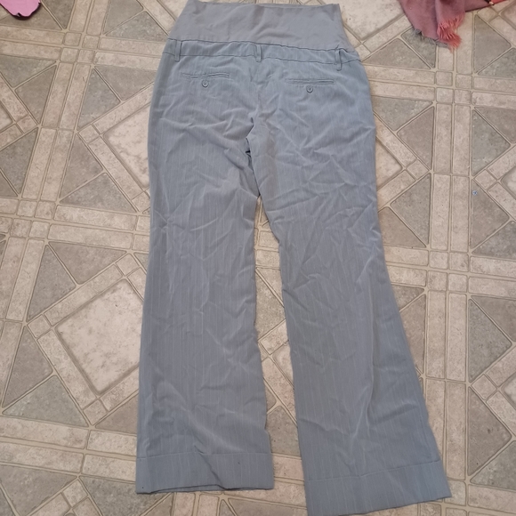 Thyme maternity grey dress pants with fold-over waist - Picture 2 of 2